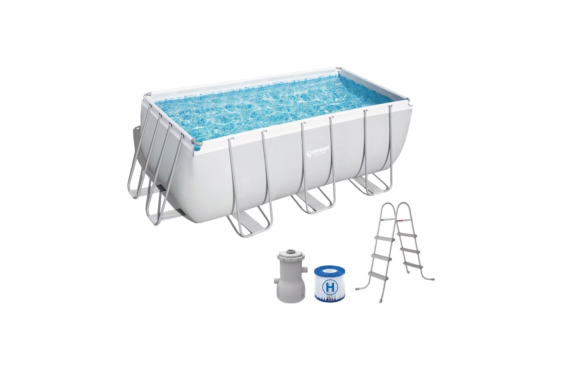 Sundream Stahlrohrbecken mit Pumpe und Leiter 300x200x99 cm