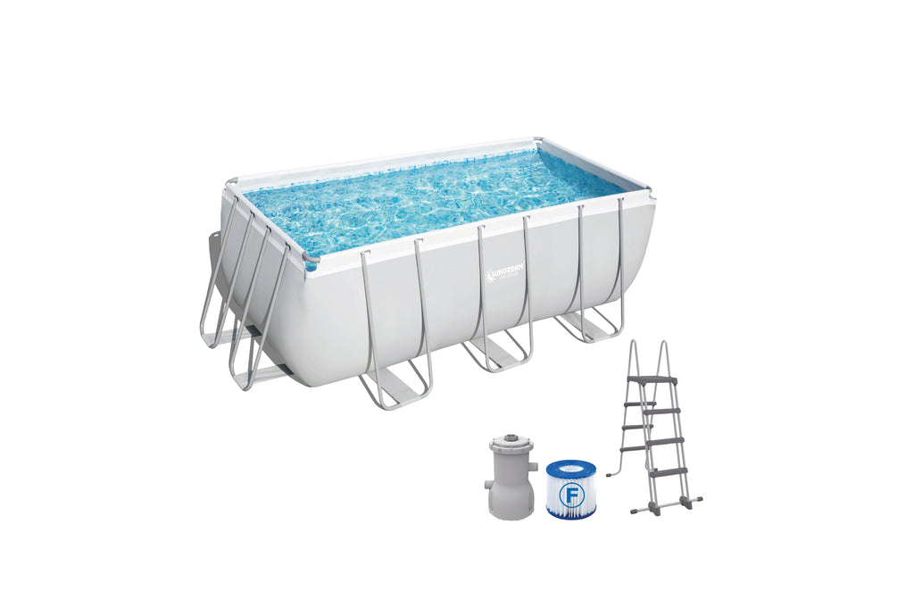 Sundream Stahlrohrbecken mit Pumpe und Leiter 400x200x99 cm