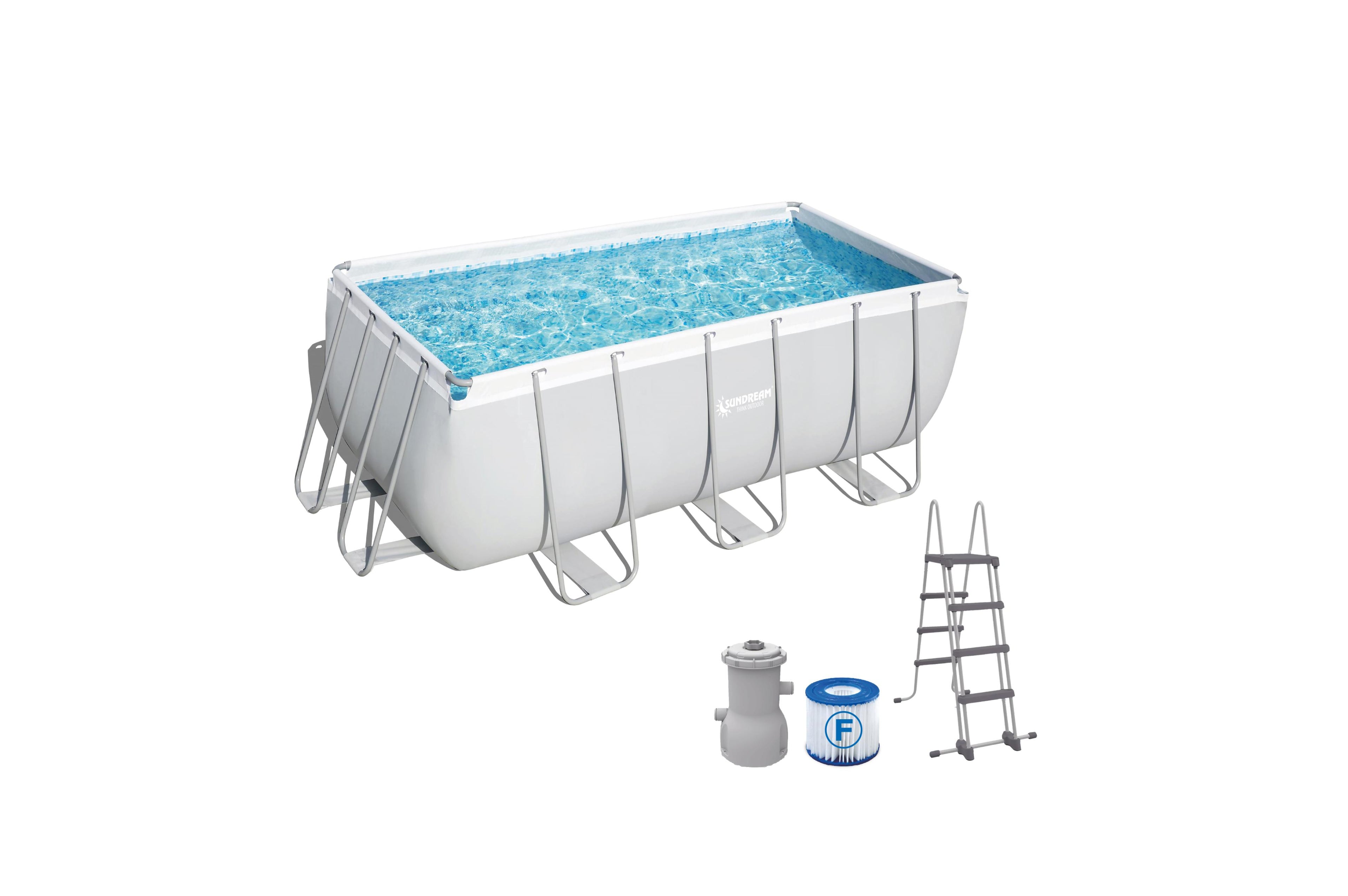 Sundream Stahlrohrbecken mit Pumpe und Leiter 400x200x99 cm