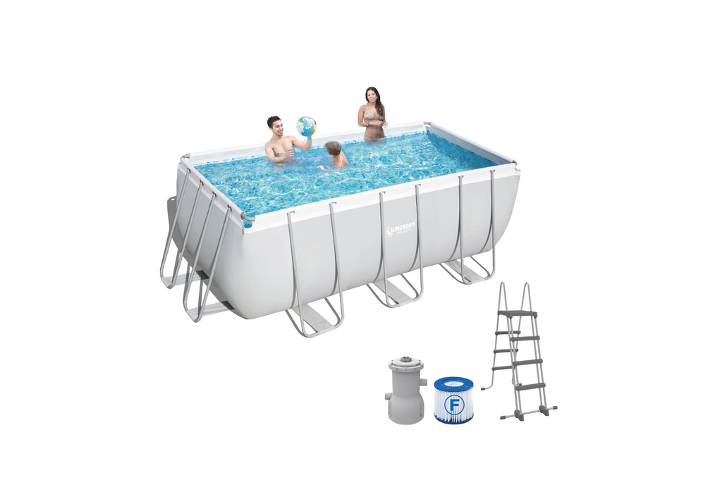 Sundream Stahlrohrbecken mit Pumpe und Leiter 400x200x99 cm