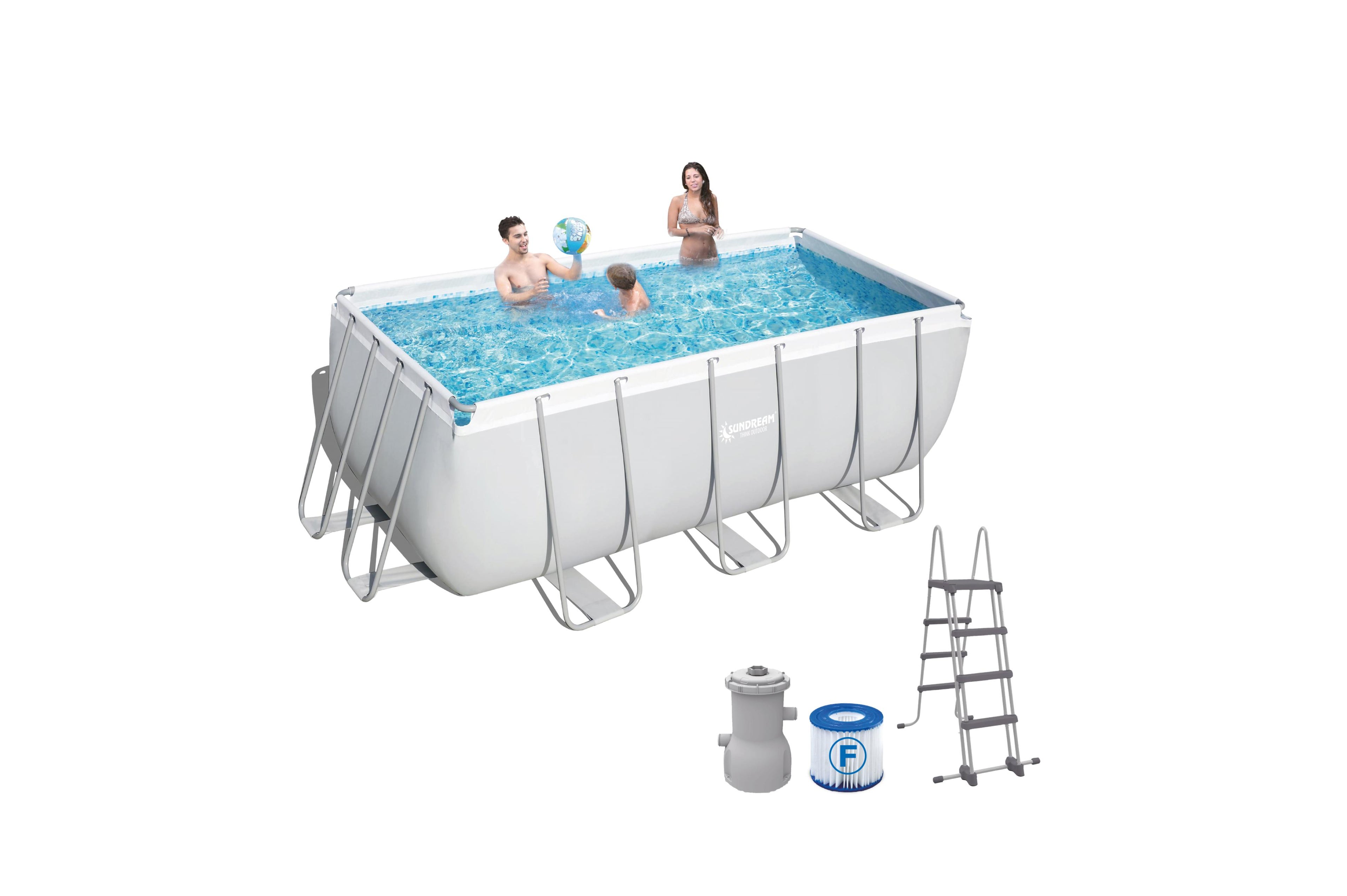 Sundream Stahlrohrbecken mit Pumpe und Leiter 400x200x99 cm