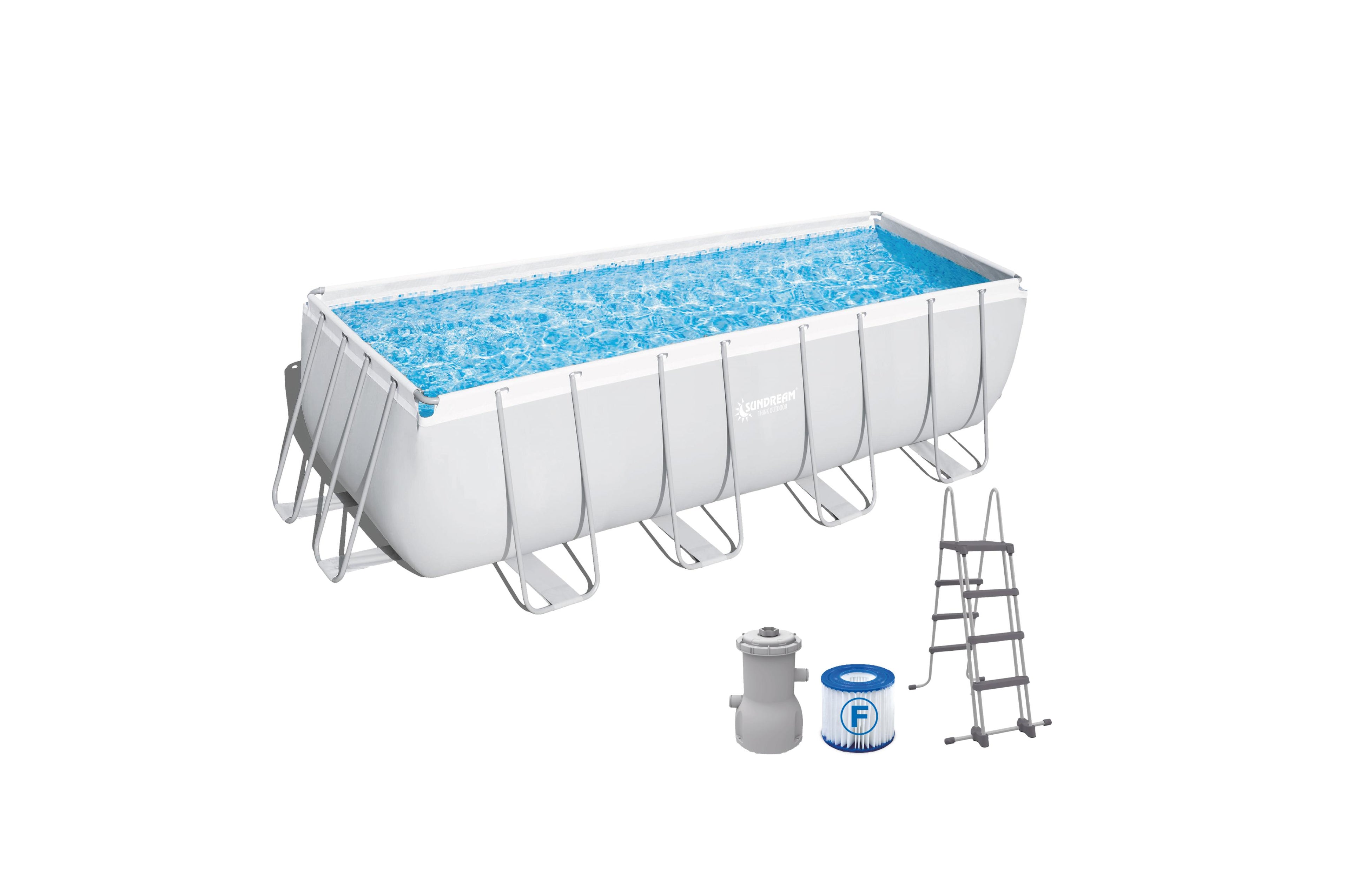 Sundream Stahlrohrbecken mit Pumpe und Leiter 450x220x122 cm